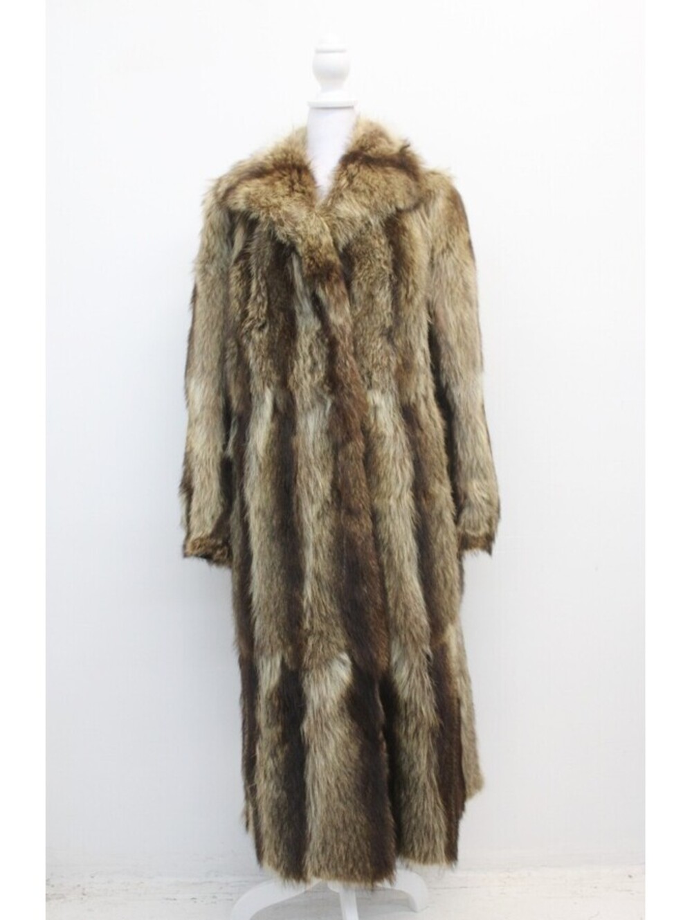 MINT RACCOON FUR COAT JACKET WOMEN WOMAN SIZE 6 SMALL